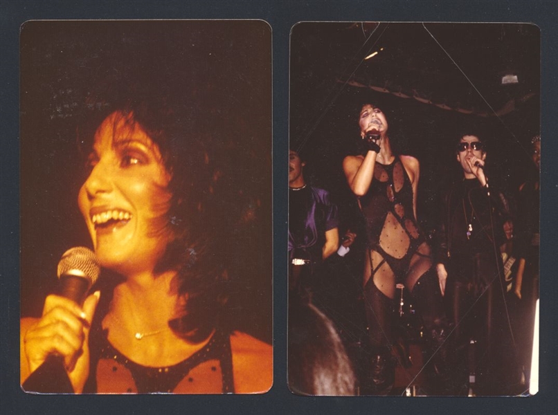 Lot of (2) 1970s CHER Revealing Live Concert On Stage Vintage Original Photos nb