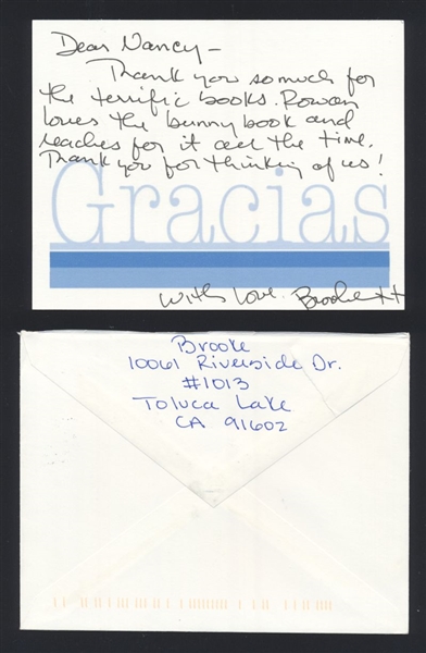 BROOKE SHIELDS 2004 SIGNED AUTOGRAPH Hand-Written Letter & Envelope nb