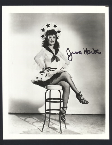 JUNE HAVOC 1940s SIGNED AUTOGRAPH Photo (d.2010)  Actress Dancer Director nb