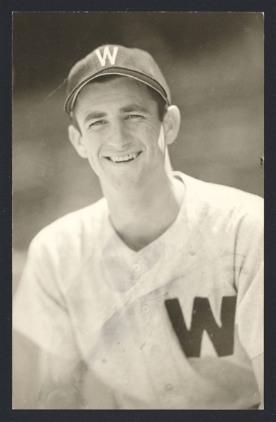 MICKEY VERNON Real Photo Postcard RPPC 1942 Washington Senators George Burke 