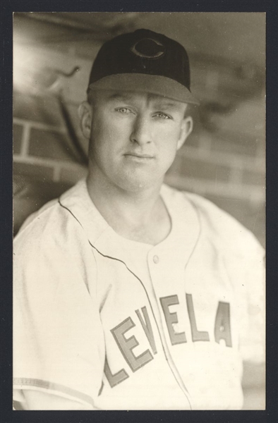 EDDIE BOCKMAN Real Photo Postcard RPPC 1947 Cleveland Indians George Burke 