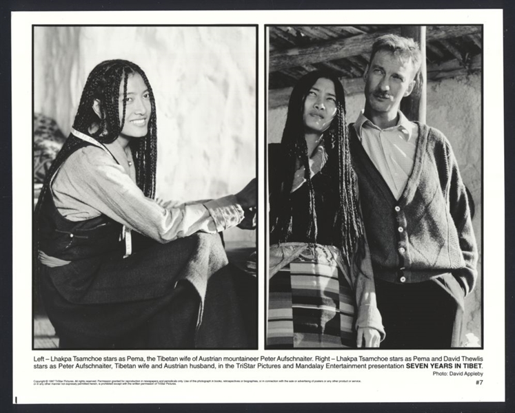 Lot (2) DAVID THEWLIS & LHAKPA TSAMCHOE In SEVEN YEARS IN TIBET Original Photos