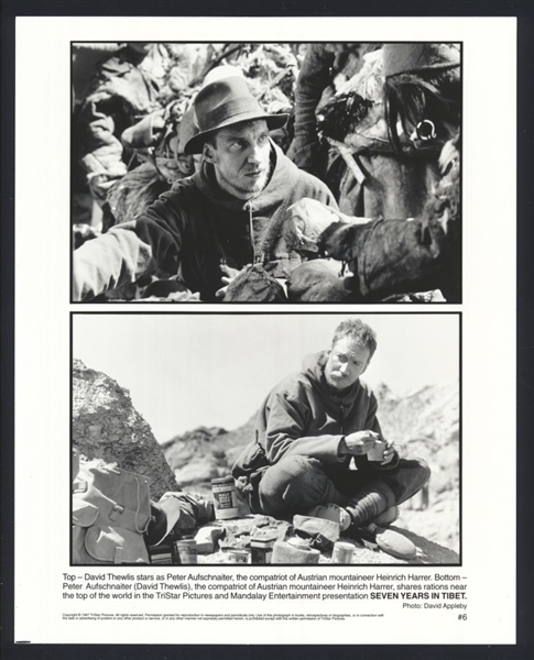 Lot (2) DAVID THEWLIS & LHAKPA TSAMCHOE In SEVEN YEARS IN TIBET Original Photos