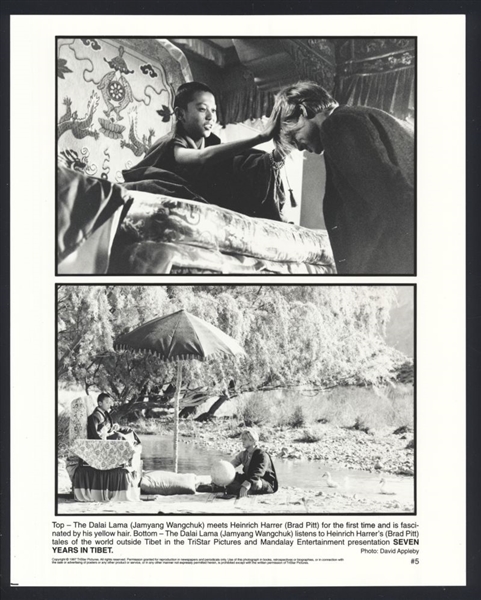 Lot of (3) BRAD PITT & JAMYANG WANGCHUK In SEVEN YEARS IN TIBET Original Photos