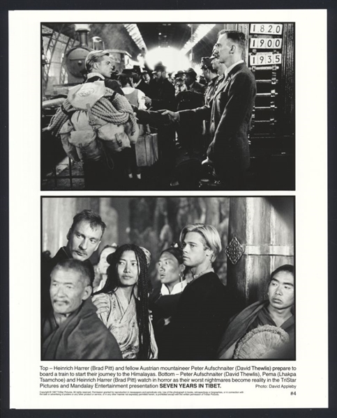 Lot of (3) BRAD PITT & JAMYANG WANGCHUK In SEVEN YEARS IN TIBET Original Photos