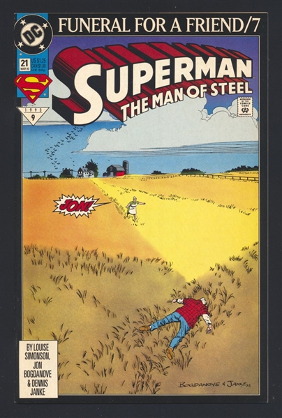 Superman: The Man of Steel #21 VF/NM 1993 DC Funeral For A Friend p7 Comic Book
