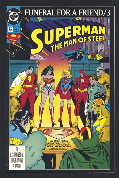 Superman: The Man of Steel #20 VF/NM 1993 DC Comic Book
