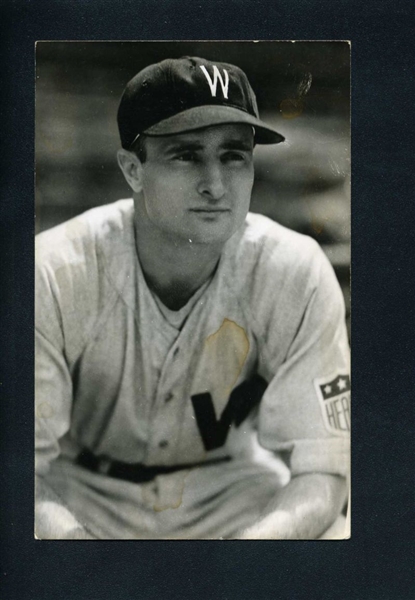 ELLIS CLARY Real Photo Postcard 1942 Washington Senators GEORGE BURKE