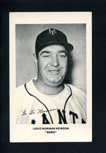 BOBO NEWSOM Photo Postcard 1948 New York Giants