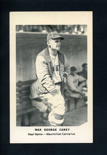 MAX CAREY Photo Postcard 1932 Brooklyn Dodgers HOF