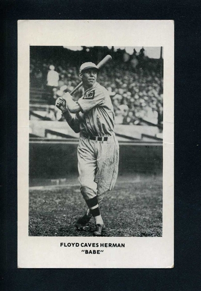 BABE HERMAN Photo Postcard 1926-27 Brooklyn Robins