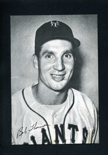 BOBBY THOMSON Photo Postcard 1948 New York Giants