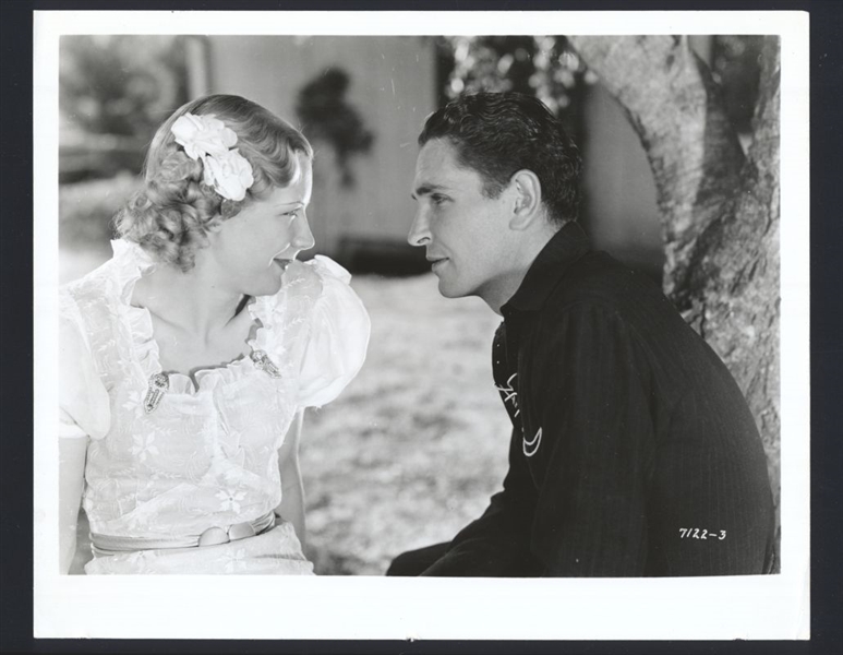 BOB STEELE & CLAIRE ROCHELLE In RIDIN' THE LONE TRAIL ca 1937 Vintage Photo