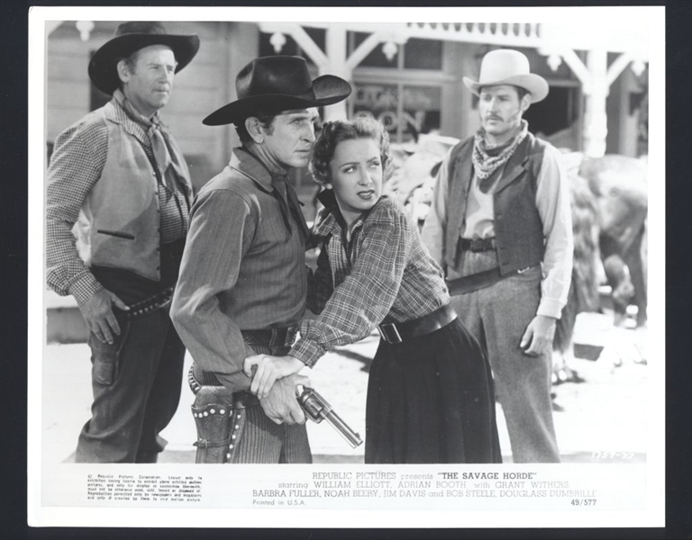 BOB STEELE & BARBRA FULLER In THE SAVAGE HORDE ca 1950 Vintage Photo ACTOR