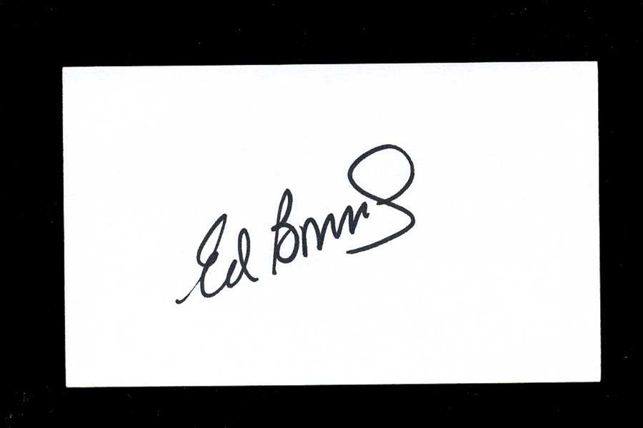 EDDIE BRESSOUD SIGNED 3x5 Index Card 1967 Cardinals Giants Red Sox Mets