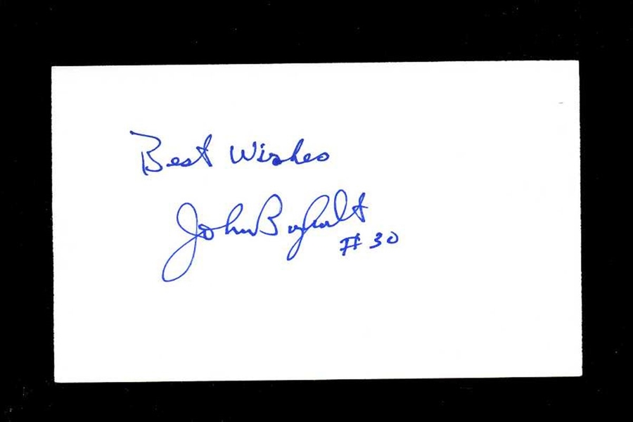 JOHN BUZHARDT SIGNED 3x5 Index Card (d.2008) Cubs Phillies Chicago White Sox