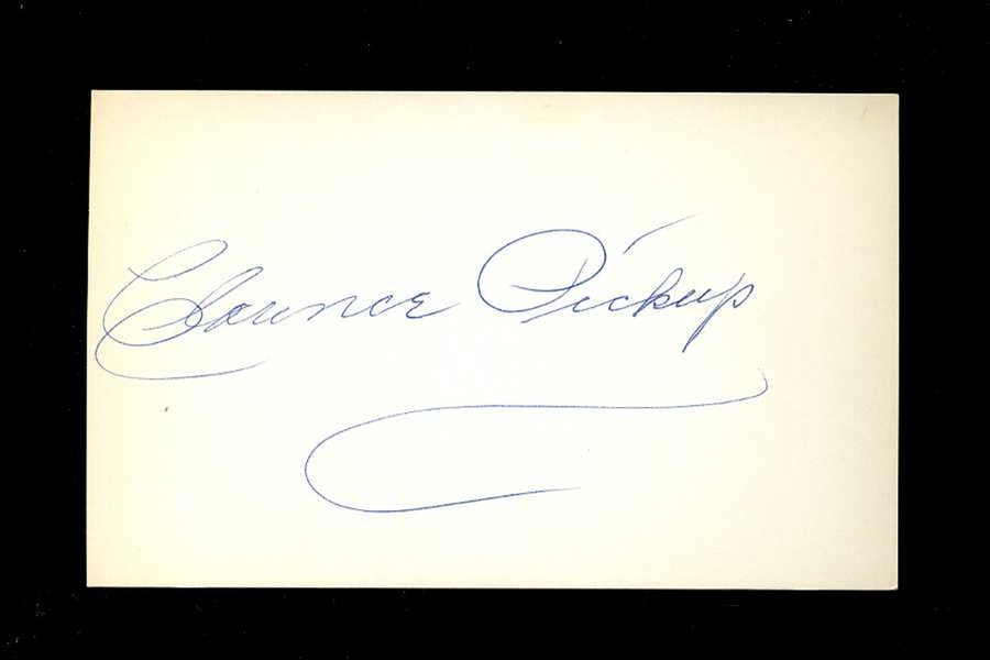 TY PICKUP SIGNED 3x5 Index Card (d.1974) 1918 Philadelphia Phillies