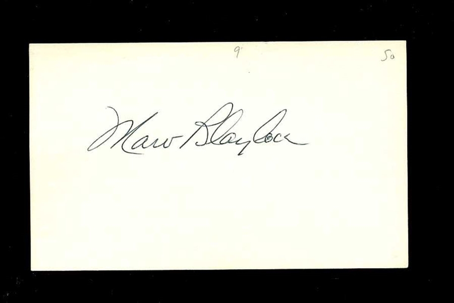 MARV BLAYLOCK SIGNED 3x5 Index Card (d.1993) Philadelphia Phillies Giants