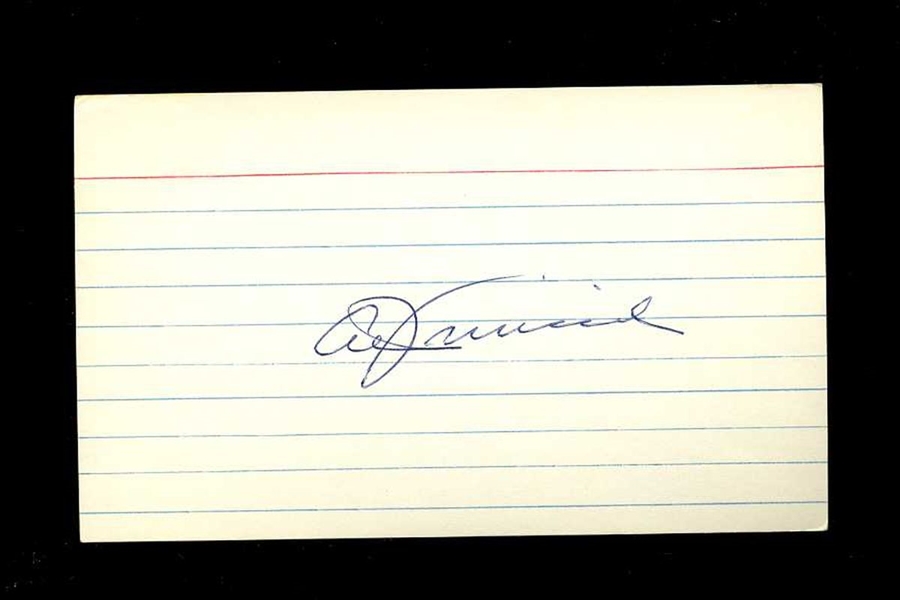 AL JURISICH SIGNED 3x5 Index Card (d.1981) 1944 St. Louis Cardinals Phillies