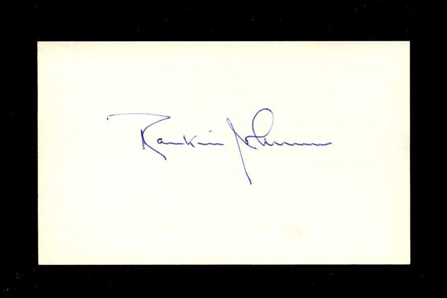 RANKIN JOHNSON JR SIGNED 3x5 Index Card (d.2005) 1941 Philadelphia Athletics