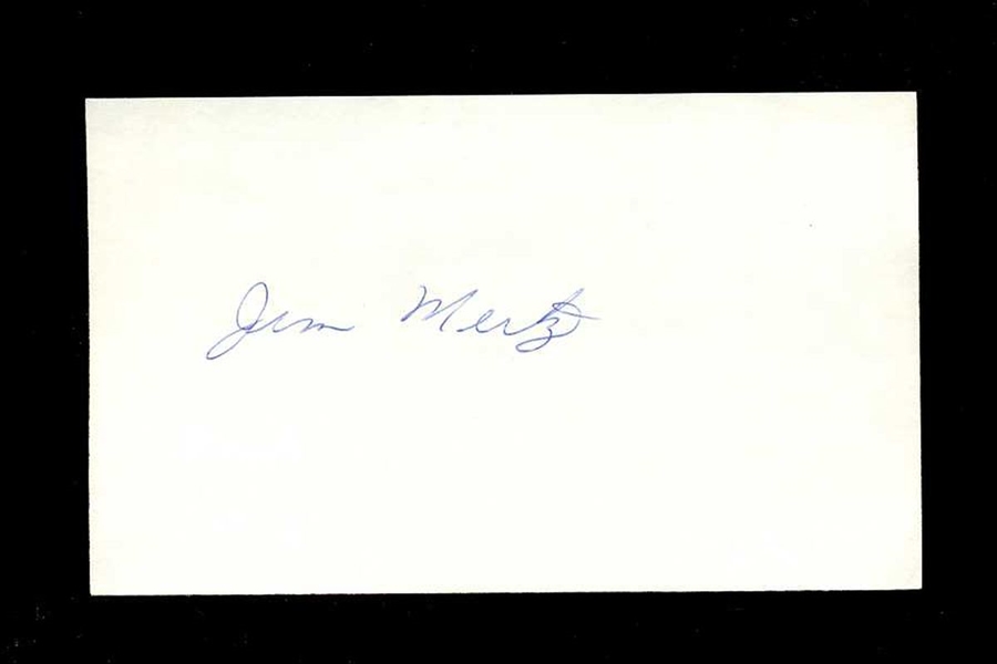 JIM MERTZ SIGNED 3x5 Index Card (d.2003) 1943 Washington Senators