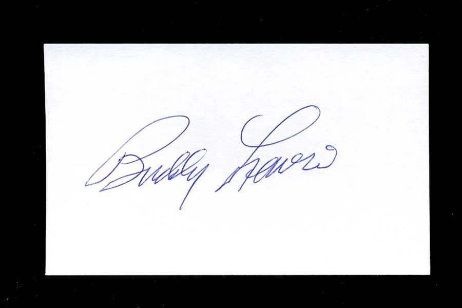 BUDDY LEWIS SIGNED 3x5 Index Card (d.2011) Washington Senators