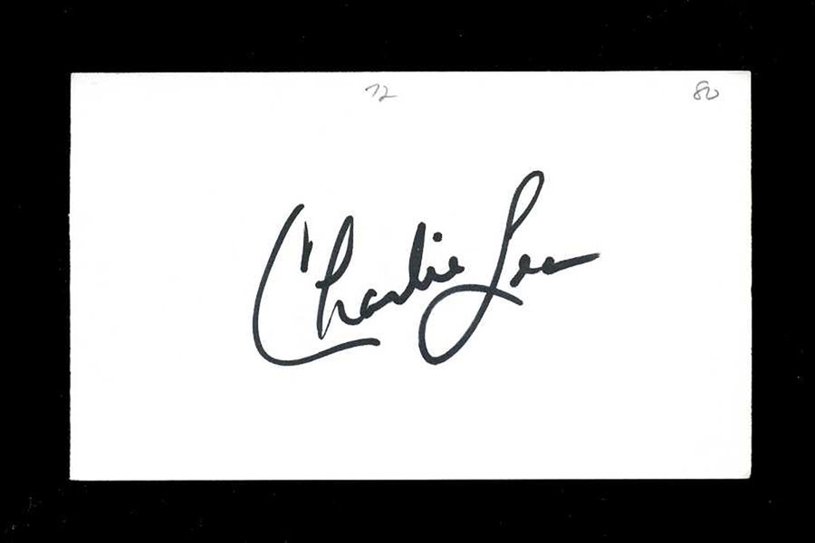 CHARLIE LEA SIGNED 3x5 Index Card (d.2011) Montreal Expos Twins