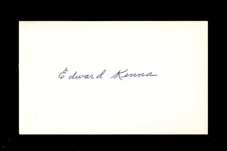 EDDIE KENNA SIGNED 3x5 Index Card (d.1972) 1928 Washington Senators