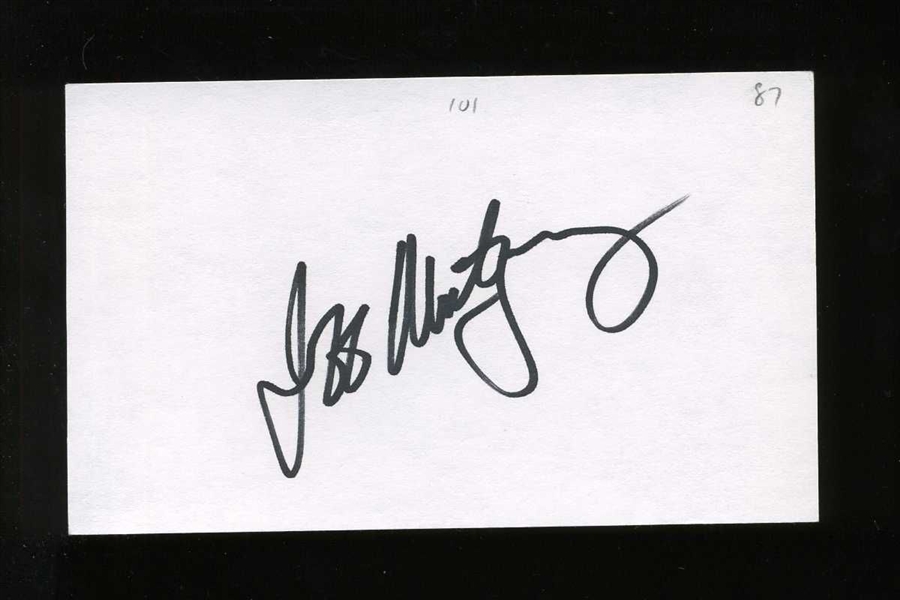 JEFF MONTGOMERY SIGNED 3x5 Index Card Kansas City Royals Reds