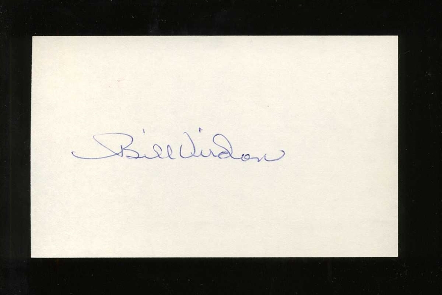 BILL VIRDON SIGNED 3x5 Index Card (d.2021) 1960 Pittsburgh Pirates Cardinals