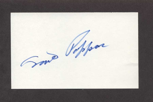 MILT PAPPAS SIGNED 3x5 Index Card (d.2016) Baltimore Orioles Braves Cubs Reds