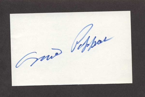 MILT PAPPAS SIGNED 3x5 Index Card (d.2016) Baltimore Orioles Braves Cubs Reds