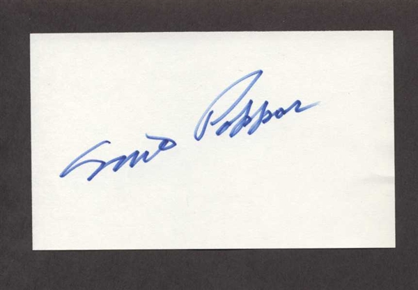 MILT PAPPAS SIGNED 3x5 Index Card (d.2016) Baltimore Orioles Braves Cubs Reds