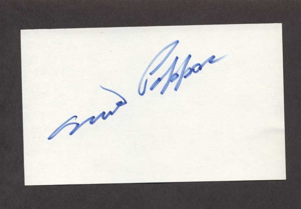 MILT PAPPAS SIGNED 3x5 Index Card (d.2016) Baltimore Orioles Braves Cubs Reds