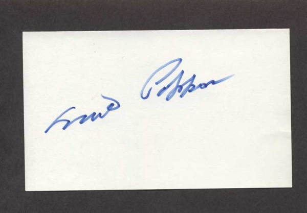 MILT PAPPAS SIGNED 3x5 Index Card (d.2016) Baltimore Orioles Braves Cubs Reds