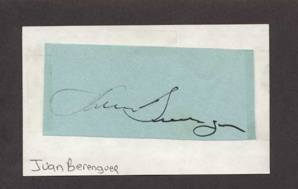 JUAN BERENGUER SIGNED 3x5 Index Card 1987 Twins Mets Tigers Royals Braves