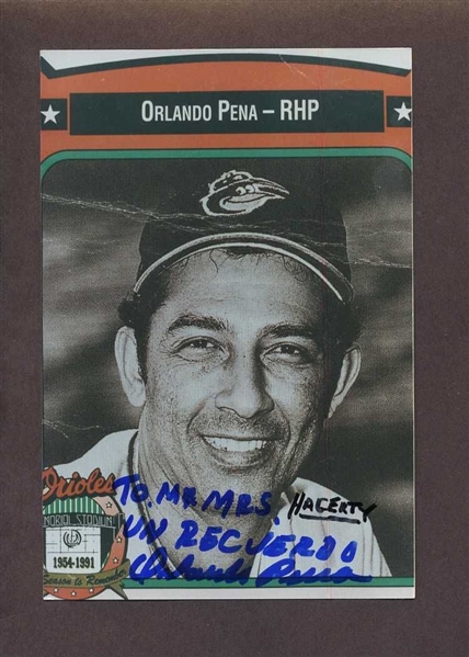 ORLANDO PENA 1971-73 Baltimore Orioles SIGNED Photo 