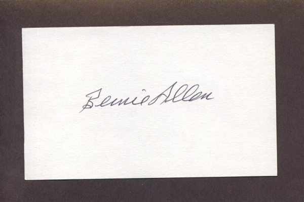 BERNIE ALLEN SIGNED 3x5 Index Card Minnesota Twins Senators Yankees