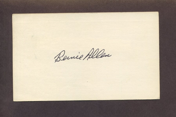 BERNIE ALLEN SIGNED 3x5 Index Card Minnesota Twins Senators Yankees