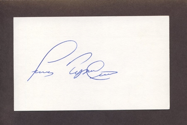 FRANK TEPEDINO SIGNED 3x5 Index Card New York Yankees Braves