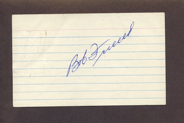 BOB FRIEND SIGNED 3x5 Index Card (d.2019) 1960 Pittsburgh Pirates Yankees Mets