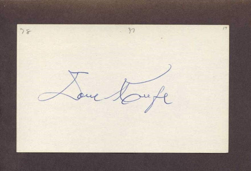 DAVE KEEFE SIGNED 3x5 Index Card (d.1978) Athletics Athletics Indians