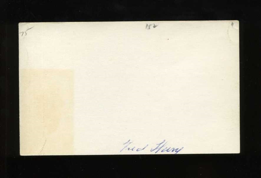 FRED SHERRY SIGNED 3x5 Index Card (d.1975) 1911 Washington Senators