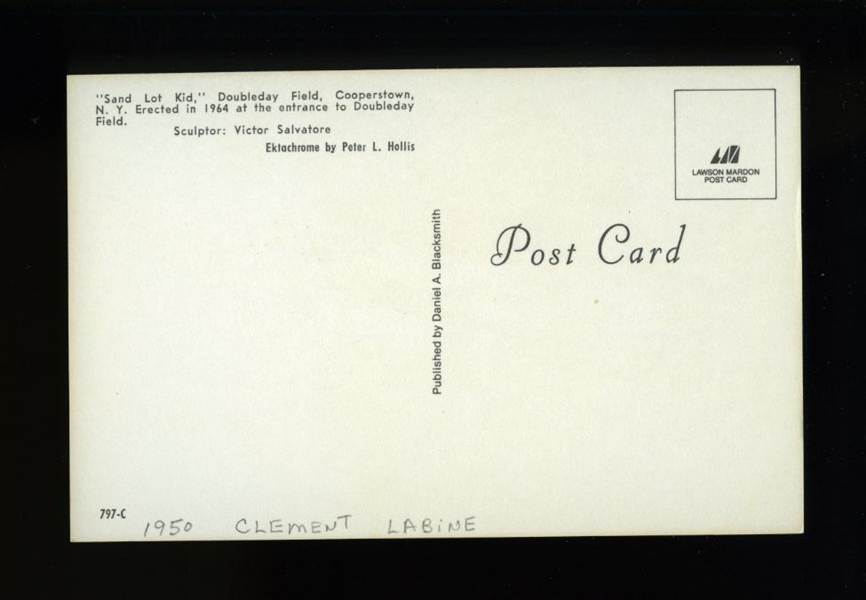 CLEM LABINE SIGNED Postcard (d.2007) 1955 1959 Brooklyn Dodgers