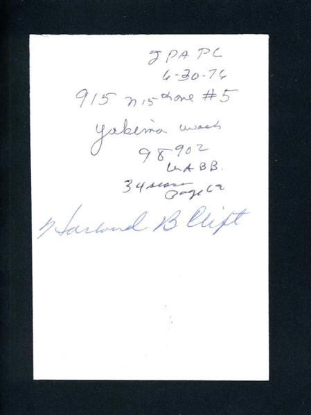 HARLOND CLIFT 1943-45 Washington Senators SIGNED Photo (d.1992)