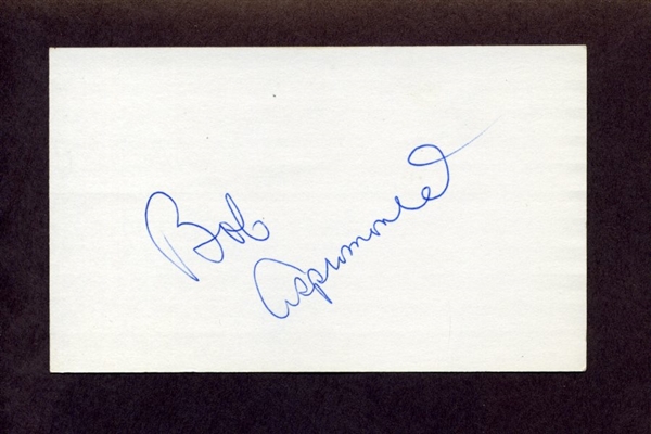 BOB ASPROMONTE SIGNED 3x5 Index Card Colt .45s Houston Astros Braves