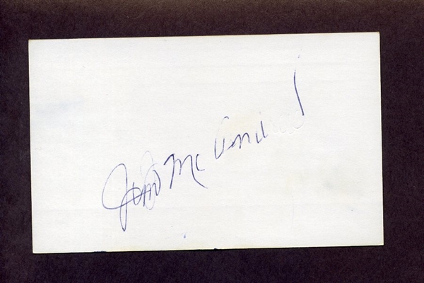 JIM McANDREW SIGNED 3x5 Index Card 1969 New York Mets