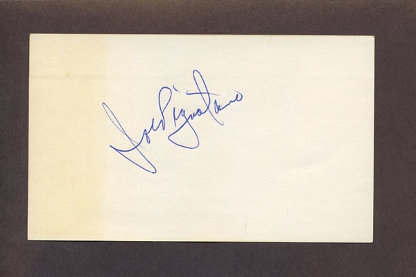 JOE PIGNATANO SIGNED 3x5 Index Card (d.2022) 1959 Dodgers Athletics Giants Mets