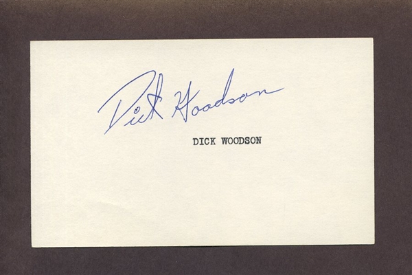 DICK WOODSON SIGNED 3x5 Index Card Minnesota Twins