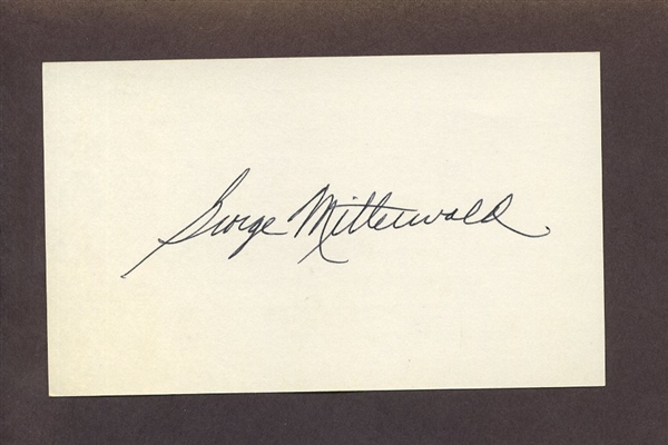 GEORGE MITTERWALD SIGNED 3x5 Index Card Minnesota Twins Cubs